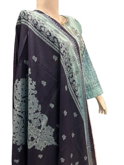 1 Embroidered Lawn Suit with Lawn Dupatta (Dec)