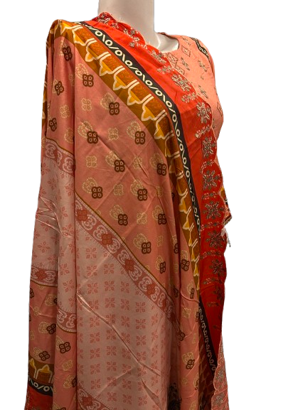 6 Embroidered Linen Suit with Linen Dupatta (Dec)