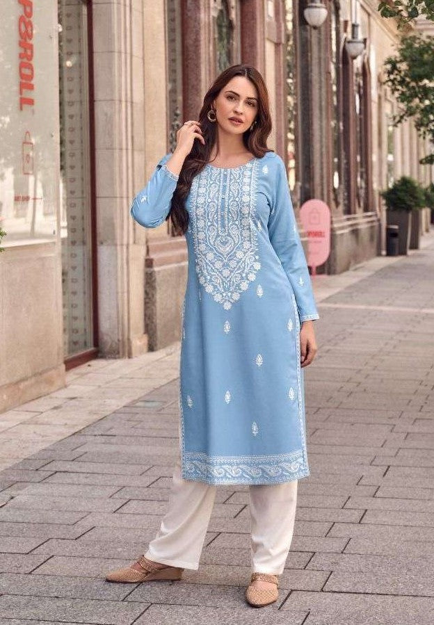 Lakhnawi stitch Kurtis with Pant