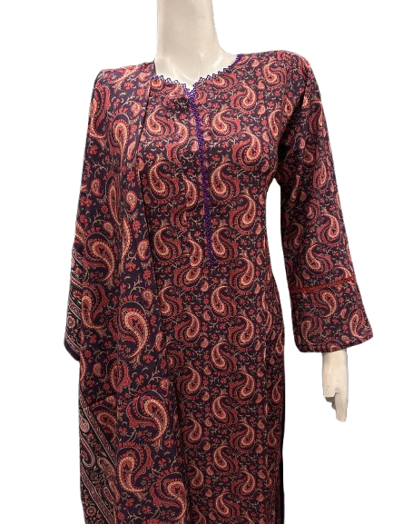 4 Embroidered Linen Suit with Linen Dupatta (Dec)