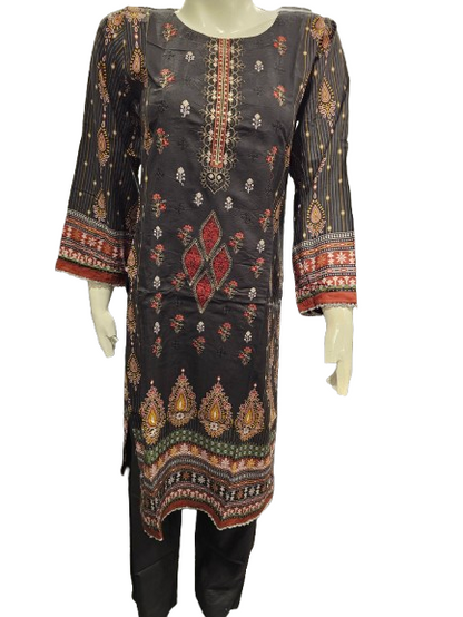 17 Embroidered Linen Suit with Linen Dupatta (Dec)