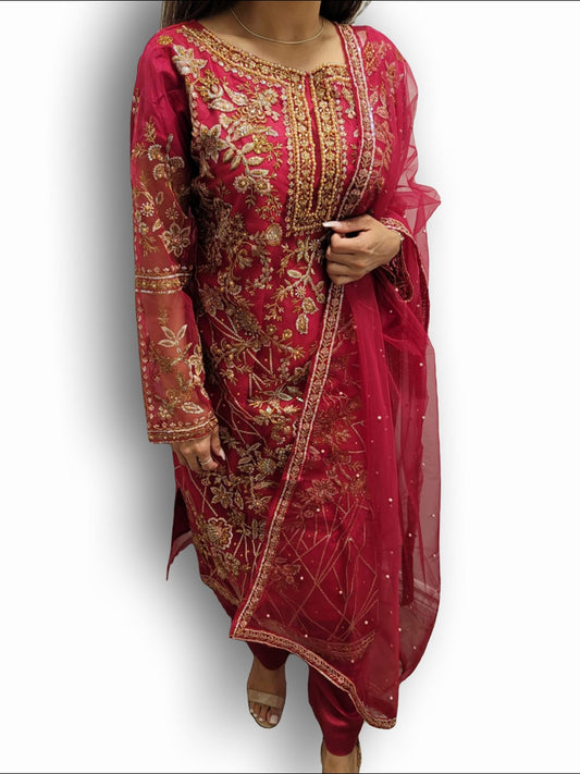 65 Soft Net With Embroidered Stylish Party Wear Salwar Suit