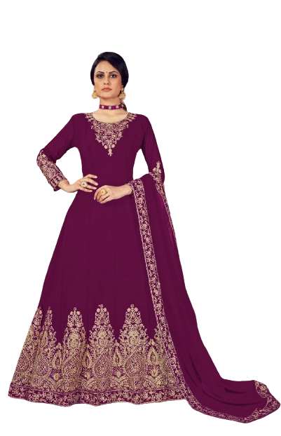 55 2 Georgette Anarkali With Cording Work 4