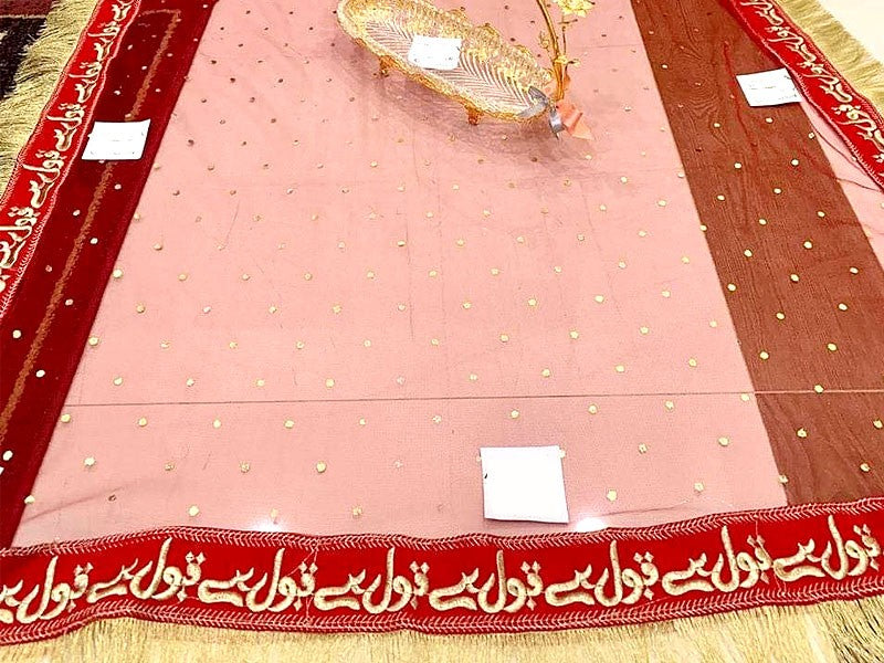 V10 Qubool Hai Embroidered Net Nikkah Dupatta